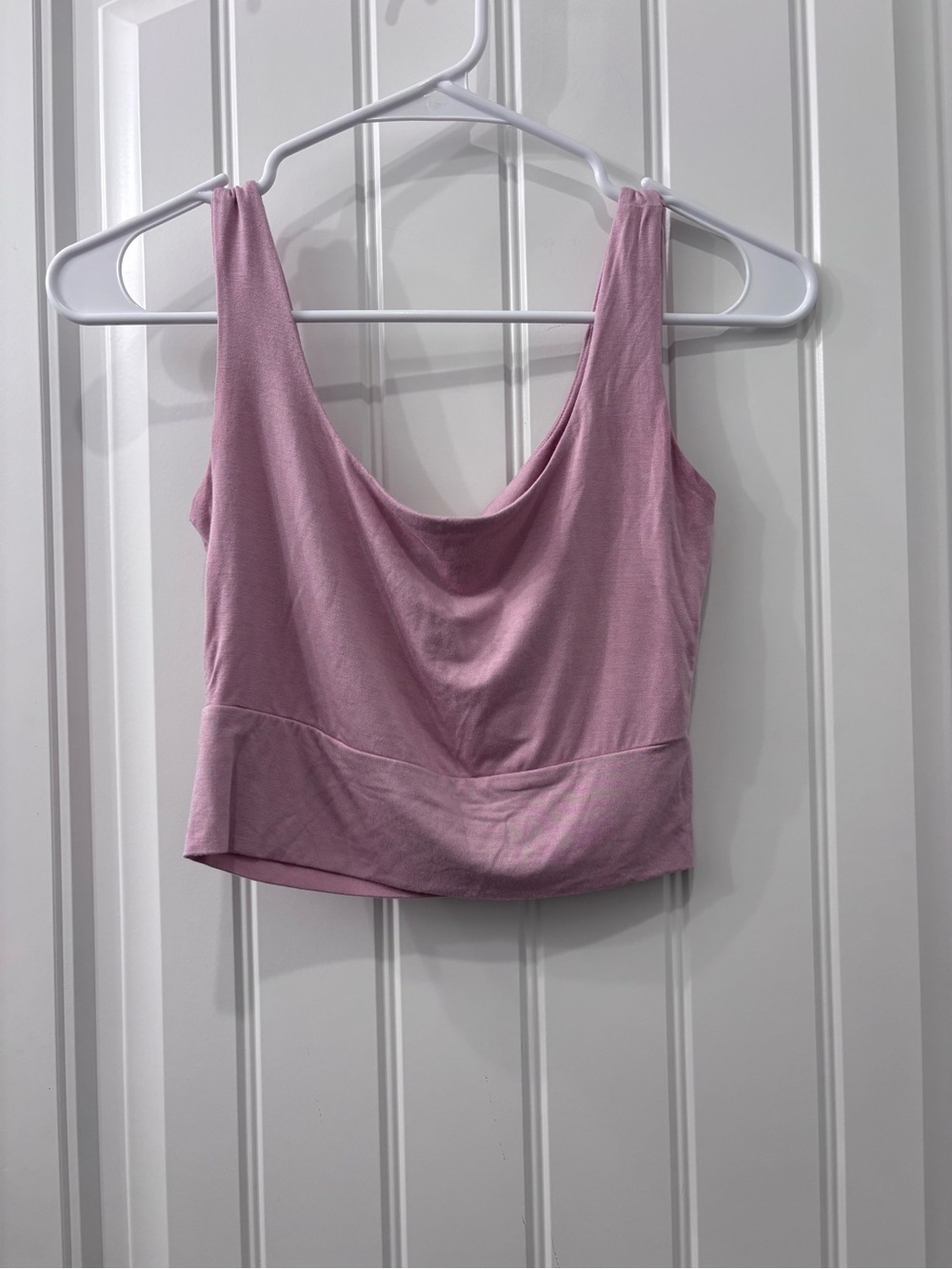 Dusty Rose Scoop Neck Crop Tank